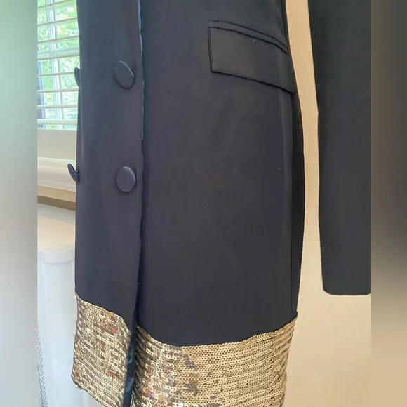 Laundry By Shelli Segal Black and Gold Mini Dress - Picture 4 of 9